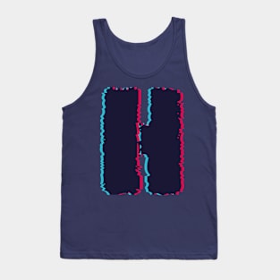 Glitch letter H, distorted letter H Tank Top